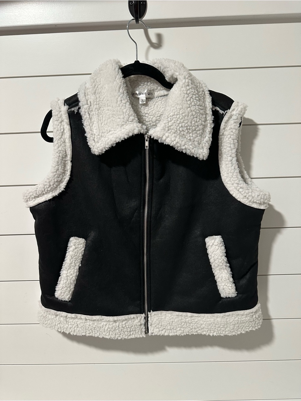 Madden Girl Cream Sherpa Jacket